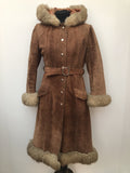 1960s Shearling Suede Coat by Lady E - Size 8