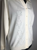 womens  white  vintage  Urban Village Vintage  top  sweater  MOD  Lightweight Knit  light knit  knitwear  knitted  knit  cropped  cream  collar  cardigan  cardi  60s  1960s  12