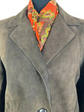 womens  vintage  Urban Village Vintage  urban village  Suede Jacket  Suede  pockets  MOD  long sleeve  Jacket  Corvin  coat  button front  button  brown  60s  1960s  12