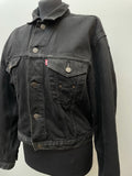 womens  vintage  retro  MOD  long sleeve  logo  levis strauss  levis  levi strauss  levi  Denim jacket  denim  cropped  crop jacket  Black Jacket  black  70s  14