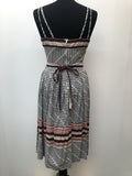 womens  white  vintage  Urban Village Vintage  summer  stripes  multi  dress  double straps  Cresta  black  70s  1970s