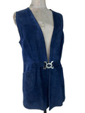 womens  waistcoat  vintage  Urban Village Vintage  urban village  suede  metal link fastening  blue  60s  1960s  12