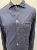 workwear  vintage  Urban Village Vintage  urban village  Shirt  Navy Jacket  Navy  Mens Shirts  mens  M  long sleeve  Jacket  french  collar  chore  button down  button  blue  70s  1970s