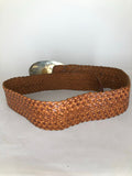 Woven  vintage  Urban Village Vintage  urban village  One Size  mens  leather trim  Leather  hand of hamsa  brown  belted  belt  accesories  70s  1970s