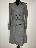 womens jacket  womens coat  womens  Winter Coat  white  vintage  Urban Village Vintage  urban village  houndstooth  grey  double breasted  dogstooth  coat  black  belted  70s  1970s  12