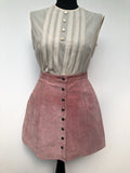 1970s Suede Mini Skirt in Pink - Size 8