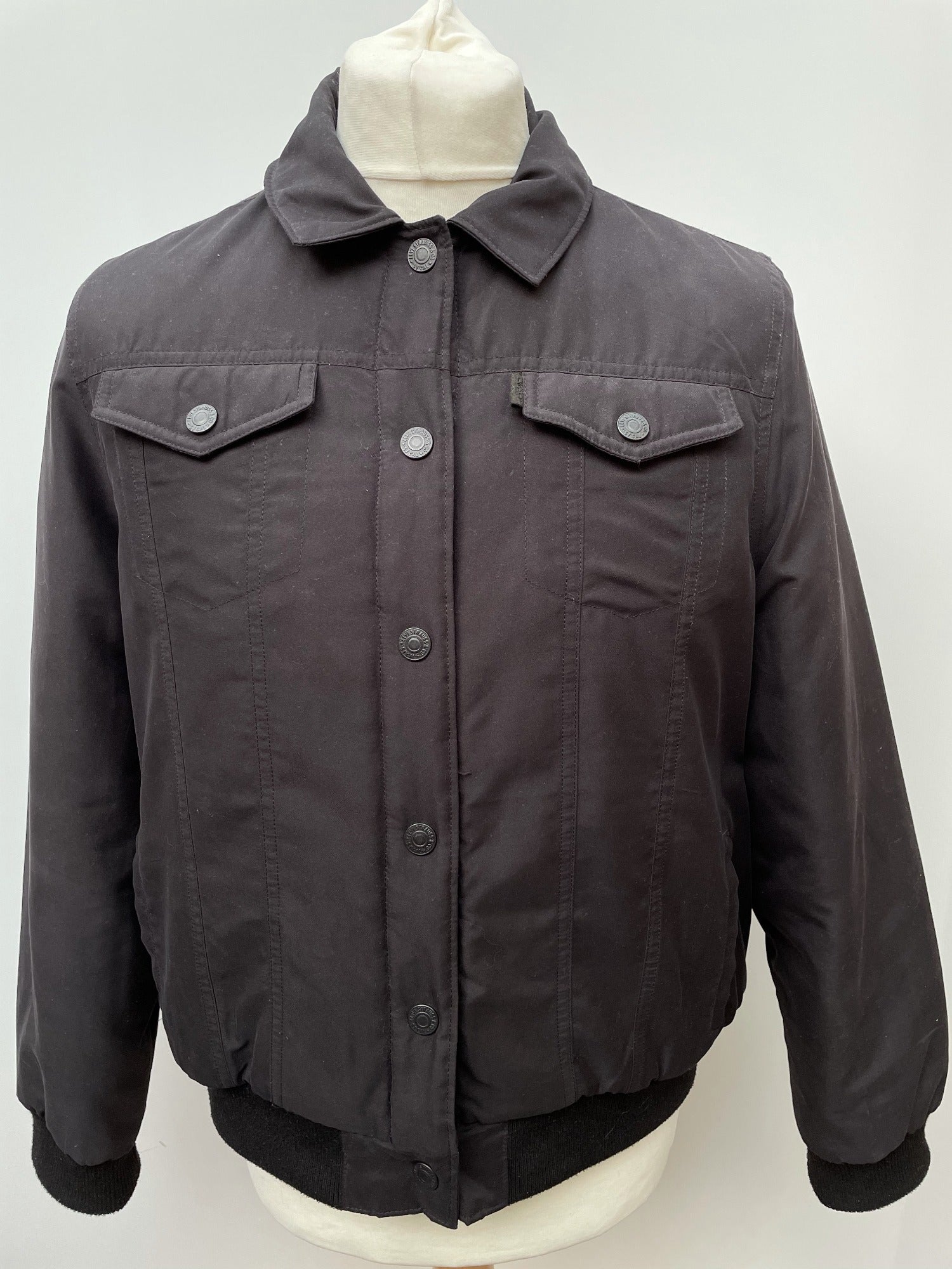 Levi Strauss Bomber Jacket Black Size L Womens Vintage
