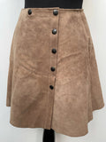womens  vintage  Urban Village Vintage  urban village  Suede  Skirts  skirt  short  sand  retro  press stud fastening  MOD  Mini Skirt  M  brown  70s  70  60s  1970s  1960s