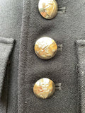 vintage  Urban Village Vintage  urban village  pockets  patches  Navy Jacket  Navy  military jacket  Military  Mens jacket  mens coat  mens  M  irish guards military  decorative buttons  Cotton  coat  chest pockets  button front  button