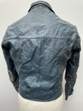 zip  vintage  Urban Village Vintage  retro  pockets  Mens jacket  mens coat  mens  M  Leather Jacket  Leather Coat  Leather  Jacket  denim  collar  blue  big collar  70s  70  1970s