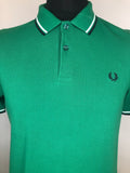 vintage  top  Stripes  Shirt  polo top  polo  MOD  Mens Shirts  mens  L  Green  Fred Perry