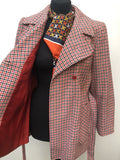 womens vintage Red Peter Robinson multi Jacket dogtooth coat 70s 1970s 12 urban village vintage