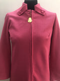 womens  vintage  Urban Village Vintage  red trim  pink  long sleeves  high neck  dresses  dress  button detailing  60s  60  1960s  12
