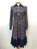 1970s Floral Dress by Pritti - Size 8