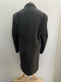Mens 1950s Grey Herringbone Single Breasted Genuine Crombie Coat - Size XL