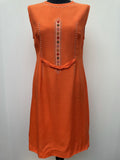 womens  waist belt  vintage  Urban Village Vintage  urban village  summer dress  summer  stitch detailing  stitch detail  sleevless  retro  orange  MOD  midi dress  midi  embroidered pattern  Embroidered  dress  60s  1960s  12