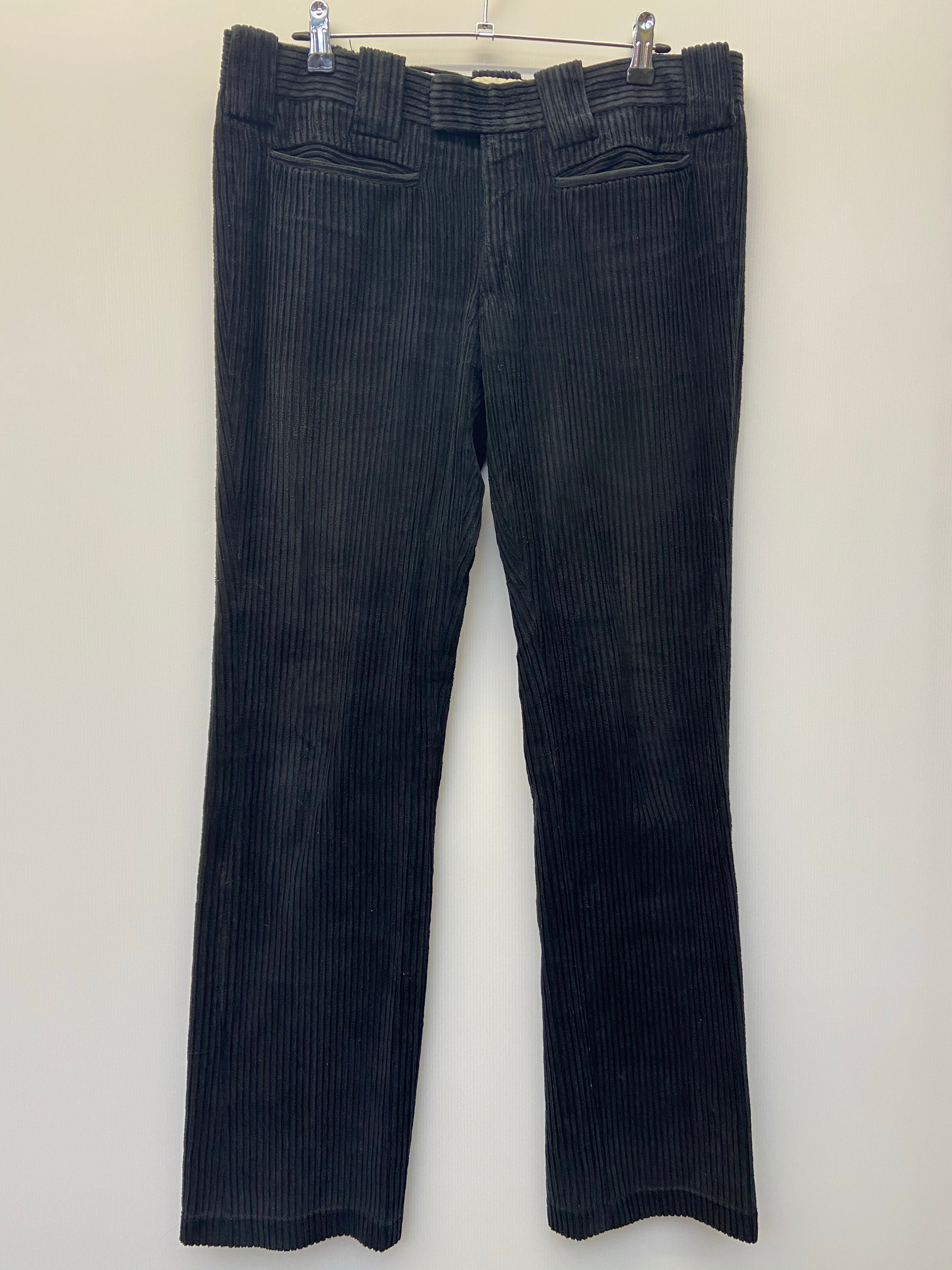 1970s Straight Leg Corduroy Trousers in Black - Size W32 L34