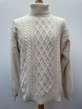 Vintage Cable Knit Roll Neck Jumper - Size M / L