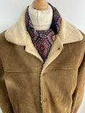 vintage  Urban Village Vintage  trucker jacket  trucker  Suede  sherpa  sheepskin  popper  pockets  Mens jacket  mens coat  L  jacket  brown  70s  70  1970s