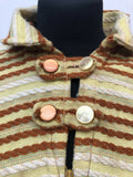 womens  western  vintage  S  poncho  penny collar  patchwork  orange  Multi  M  leatheer  hooded  hippy  fringed  cream  coat  cape  brown  boho  bohemian  70s  60s  1970s  1960s