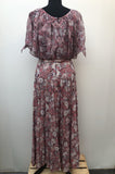 womens  vintage  Urban Village Vintage  urban village  summer  pink  maxi dress  long length dress  floral dress  dress  Debenhams  button front  back zip  70s