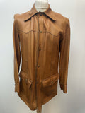1970s Reversible Dagger Collared Leather Jacket - Size M