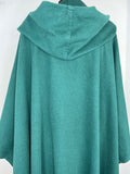 womens  Vintage  scarf  S  One size  neck tie  M  long cape  long  Hourihan  hooded  hood  Green  full length  floor length  cape  60s  60  1960s  1960