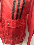 zip  vintage  Urban Village Vintage  urban village  Stripes  S  red  Mens jacket  mens  long sleeve  Jacket  concealable hood  collared  collar  Campari  big collar  70s  1970s