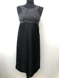 1970s Lurex Glitter Dress in Black - Size 8