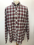 Fred Perry Check Shirt - Red and White - Size XL