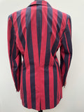 womens jacket  womens coat  womens  vintage  Urban Village Vintage  urban village  stripey  Stripes  striped  retro  red  prestige  pockets  MOD  long sleeve  Jacket  gold button  gold  button down  button  boating jacket  blue  blazer jacket  Blazer  70s  60s  1970s  1960s  10
