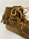 woodstock  womens  vintage  Urban Village Vintage  urban village  suede fringing  Suede  moccasin  Minnetonka  lace up  hippy  hippie  fringed  festival  brown  boots  boho  bohemian  ankle boots  ankle  60s style  60s  60  4  1960s  1960