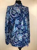 womens shirt  womens  vintage  Urban Village Vintage  MOD  blue  blouse  big collar  Beagle collar  60s  1960s  16