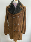 1970s Cord Double Breasted Car Coat - Size M