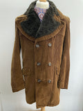 Winter Jacket  Winter Coat  winter  vintage  Urban Village Vintage  urban village  sheepskin collar  Sheepskin  quilted lining  quilted  quilt  pockets  pocket  MOD  mens coat  mens  made in england  M  long sleeve  long coat  lining  Jacket  faux fur  faux collar  faux  double breasted coat  double breasted  corduroy  cords  corded  cord  coat  car coat  button front  button  brown  briqwater  70s style  70s  70  1970s