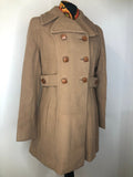 womens  vintage  two piece  top  suit  set  mod  Jacket  Hilary Model  double breasted  coat  brown  beige  60s  1960s  12  10-12  10