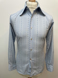 1970s Disco Patterned Shirt with Beagle Collar - Size S