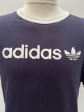vintage  urban village  tshirt  tee  t-shirt  stripes  sportswear  ringer  retro  navy  mens  logo  L  clothing  classic  blue  Adidas  3 stripe