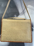 womens bag  vintage  Urban Village Vintage  urban village  tan  straps  strap detail  soft leather  Shoulder bag  printed  print design  print  mirror  leather stitch  Leather detailing  Leather  hieroglyphic  Egyptian print  Egyptian  cigarette case  brown leather  box bag  bag  70s  60s  1970s  1960s