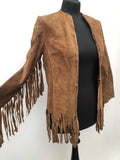 womens  vintage  Urban Village Vintage  Suede Jacket  suede fringing  Suede  Jacket  fringing  festival  brown  60s  1960s  10