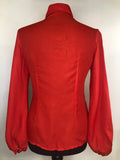 womens  vintage  Urban Village Vintage  top  red  blouse  beagle collar  balloon sleeve  70s  1970s  10