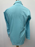 vintage  Urban Village Vintage  urban village  turqoise  tootal  mens  long sleeve  L  disco  dagger collar  collar  button  blue  big collar  70s  1970s