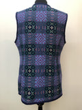 Wool Blend  wool  womens  Welsh Woollens  welsh wool  waistcoat  vintage  vest  Urban Village Vintage  urban village  tunic  tapestry  sleevless  retro  pure wool  blue  60s  1960s  14  100% Wool