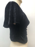 womens  vintage  velvet  Urban Village Vintage  polyester  mini dress  fitted  crop top  button front  blouse  black  angel sleeve  60s  6  1960s
