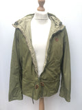 zip front  zip  vintage  Urban Village Vintage  urban village  summer  stitch detail  smock  retro  Pretty Green  parka  mens  long sleeve  khaki  Jacket  hooded  Green  festival