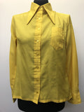 yellow  womens  vintage  top  dagger collar  Blue  blouse  70s  1970s  12