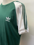 xl  vintage  Urban Village Vintage  urban village  short sleeved  short sleeve  retro  mens  logo  Green  embroidered logo  Cotton  adidas  3 stripe