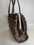womens  welsh wool tapestry  welsh wool  vintage bag  vintage  Urban Village Vintage  tapestry bag  tapestry  scooter  modette  mod  handbag  hand bag  cream  brown  bag  60s  1960s
