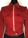 Wrangler  womens  western  vintage  red  mens  Lady Wrangler  jean  denim  cropped jacket  collared  8  70s  1970s