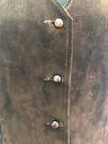 womens  waistcoat  vintage  Urban Village Vintage  Suede Jacket  Suede detail  suede and leathercraft limited  Suede  scallop detail  Devon Sheepskin  brown  60s  1960s  14